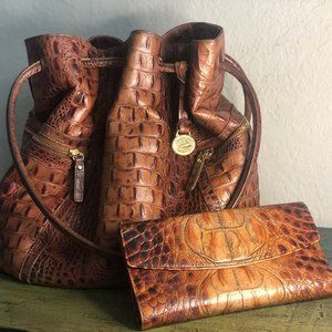 Authentic Brahmin Crocodile Handbag & Wallet